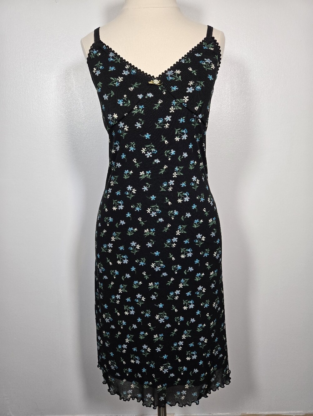 Boutique Europa Vintage Y2K 90s Ditsy Floral Cami Slip Dress Size 6
